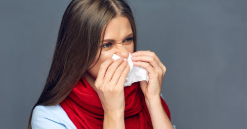 lady suffering from colds